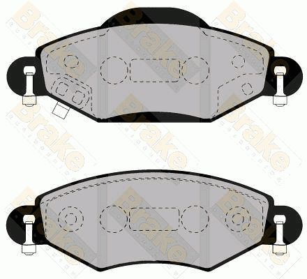 BRAKE ENGINEERING Комплект тормозных колодок, дисковый тормоз PA1555